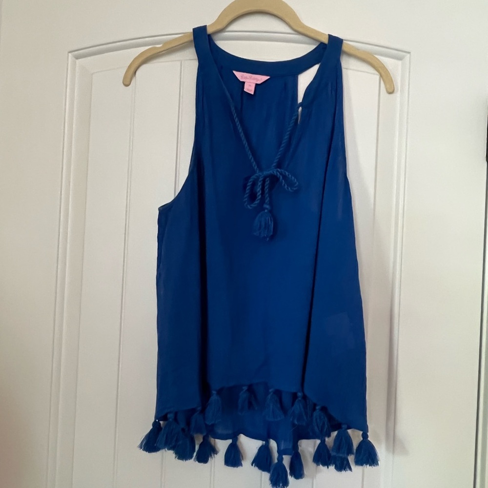 Royal blue Lilly tassel tank top